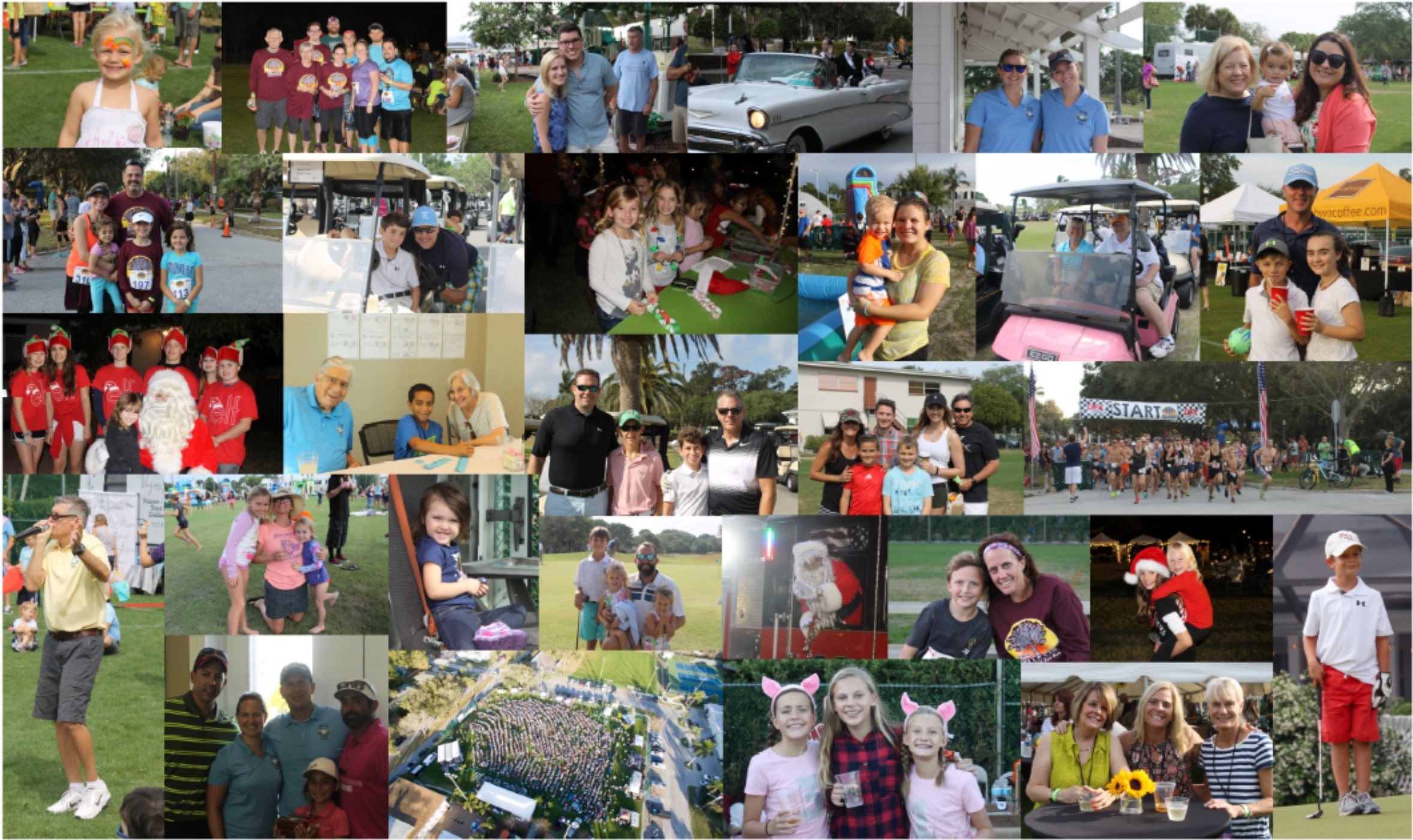 Collage of photos of people from different special events 