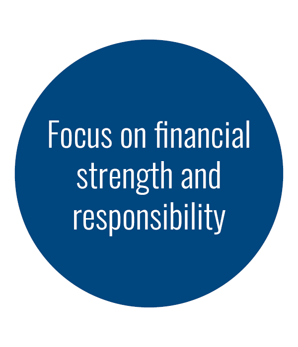 Focus on financial strength and responsibility